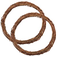Sntieecr 2 Piezas 30 cm Manualidades Decorativas Navideñas- Natural Guirnaldas de Mimbre para Puerta Delantera de Ratán…